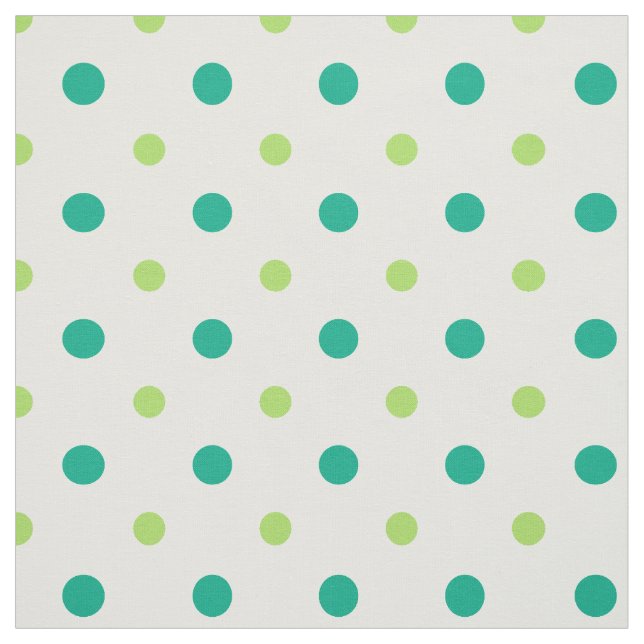 Spring Sunshine Green and White Polka Dots Fabric (Swatch)
