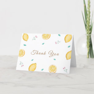 Spring Sweet Lemon Citrus Fruit Baby Shower  Thank You Card