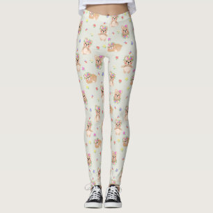 Spring teddy bear leggings