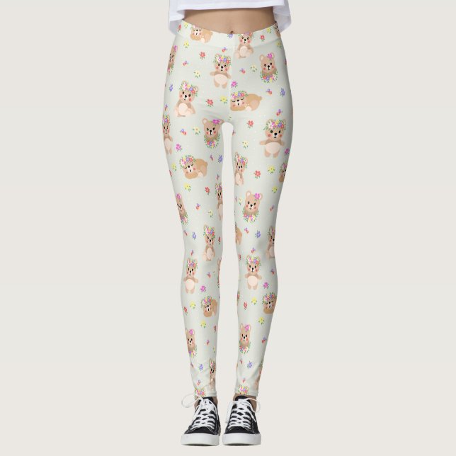 Spring teddy bear leggings (Front)