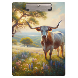 Spring Texas longhorn cow  Clipboard