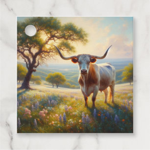 Spring Texas longhorn cow Favour Tags