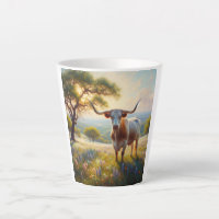 Spring Texas longhorn cow