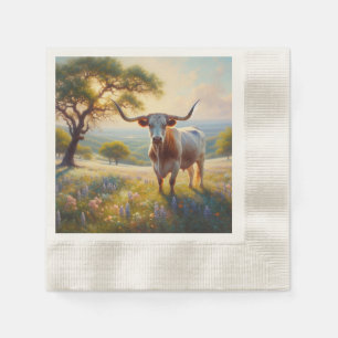 Spring Texas longhorn cow  Napkin
