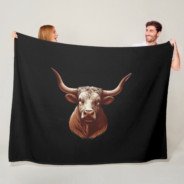 Spring Texas longhorn Fleece Blanket (In Situ)