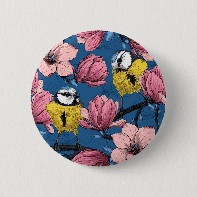 Spring time 2 inch round button (Front)