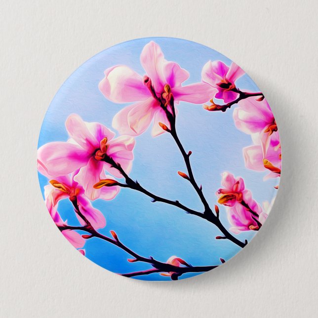 Spring Time Blossoms 3 Inch Round Button (Front)