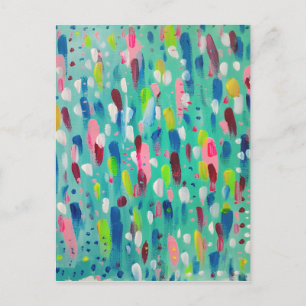 Spring Time Blues Abstract Art  Postcard