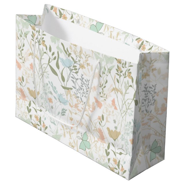 Spring Time Floral Pattern 01 - Large Gift Bag (Front Angled)