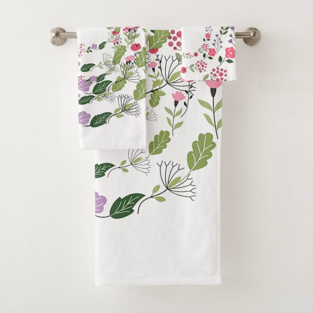 Spring Time Flowers Bath Towel Set (Insitu)