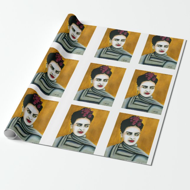 Spring Time For Frida Wrapping Paper (Unrolled)