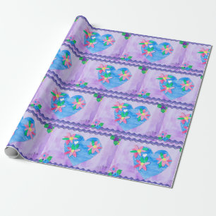 Spring Time Heart - Kids Art for CHOC Wrapping Paper