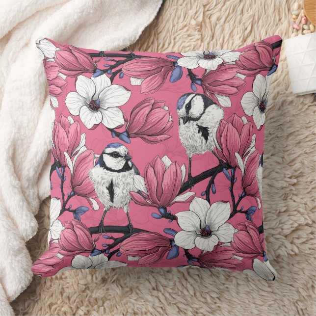 Spring time in pink throw pillow (Blanket)