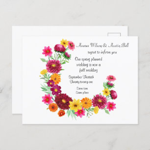 Spring to Fall Wedding Postponement Announcement Postcard