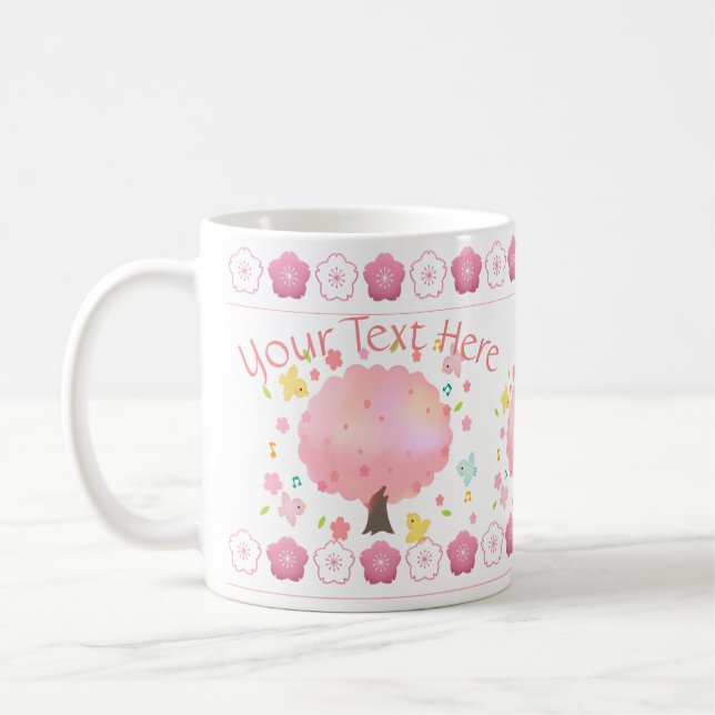 Spring Tree & Birds Custom Coffee Mug (Left)