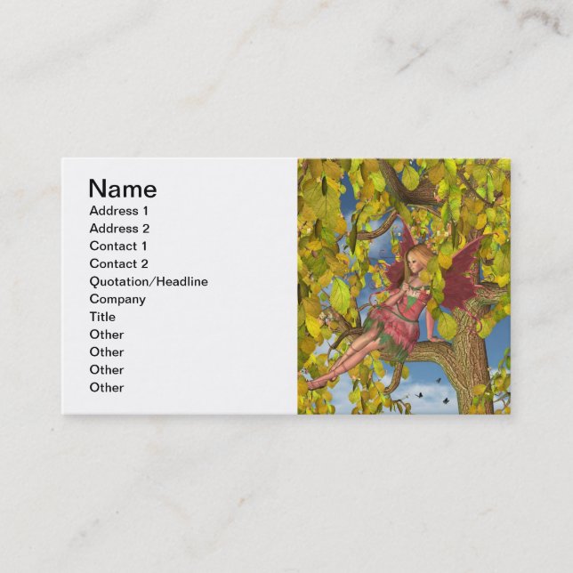 Spring Tree Blossom Fairy Business Card (Front)