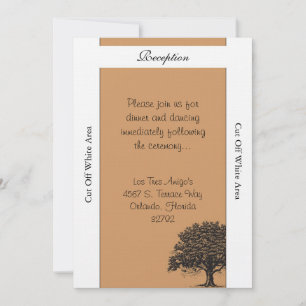 Spring Tree Brown/Black Wedding Reception Card