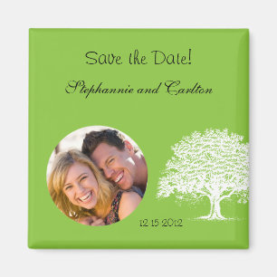 Spring Tree Green/White Announcement Magnet