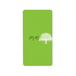 Spring Tree Green/White Miniature Candy Wrapper Label