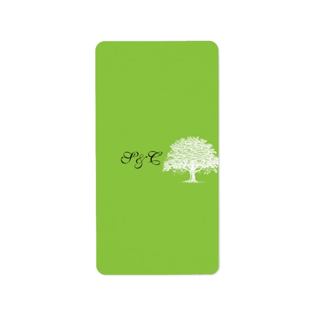 Spring Tree Green/White Miniature Candy Wrapper Label (Front)