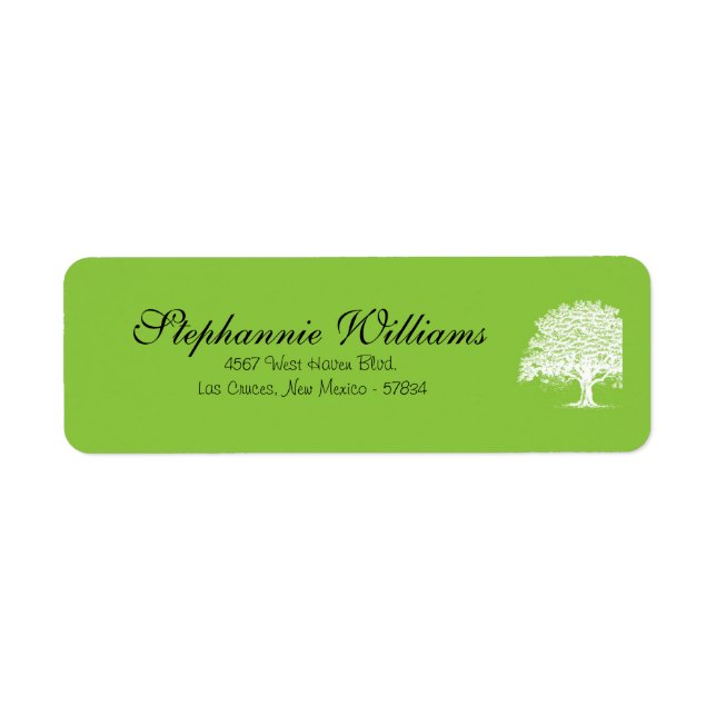 Spring Tree Green/White Return Address Label (Front)