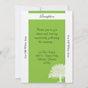 Spring Tree Green/White Wedding Reception Card