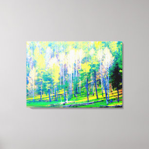 spring trees leafing out wrapped canvas