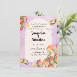 Spring Tulip Arch Wedding Invitation