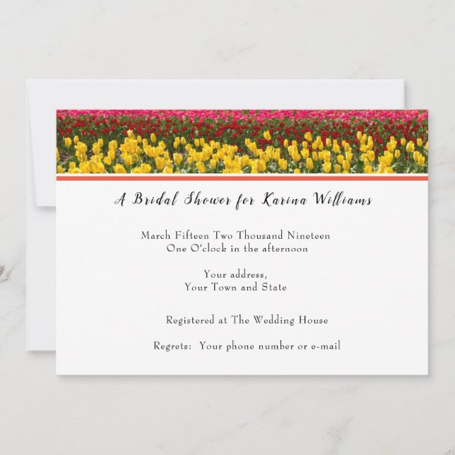 Spring Tulip Bridal Shower Invitation (Front)