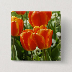 Spring Tulip Garden 2 Inch Square Button