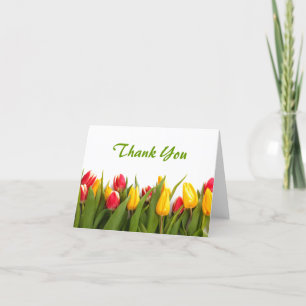 Spring Tulip Garden Thank You Note Card
