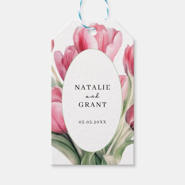 Spring Tulip Wedding Gift Tags (Front)