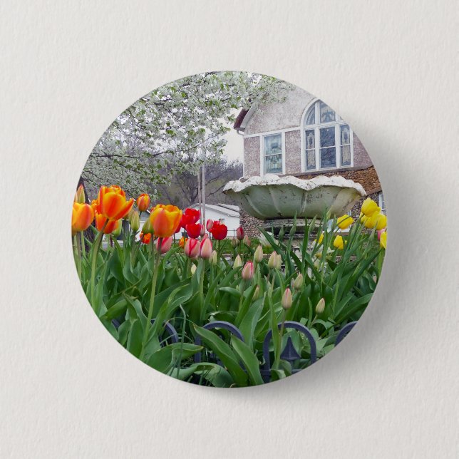 Spring Tulips 2 Inch Round Button (Front)