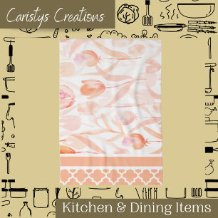 Spring Tulips and Mixed Patterns  Kitchen Towel