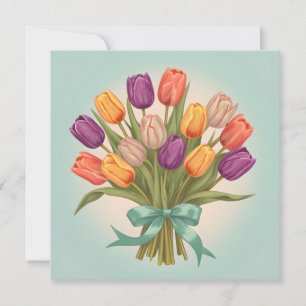 Spring tulips bouquet invitation