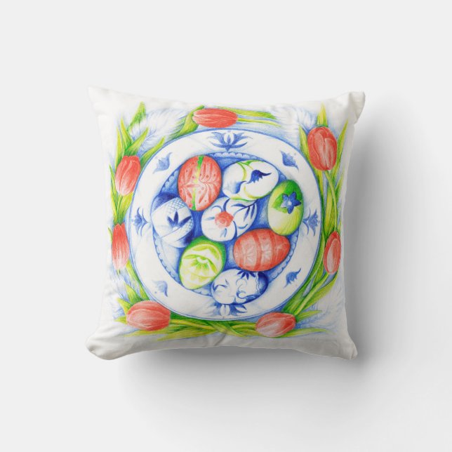 Spring Tulips Cushion (Front)