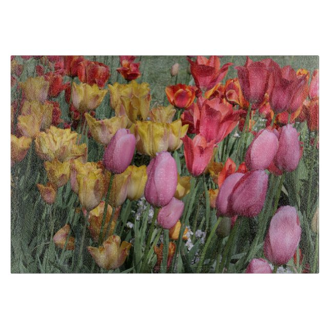 Spring Tulips Cutting Board (Front)