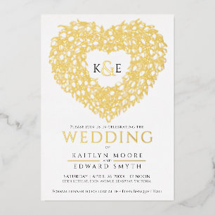 Spring tulips drawing heart wedding gold black