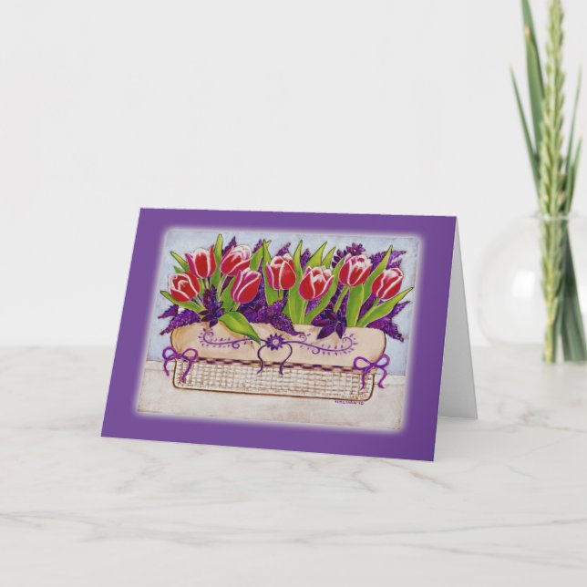 Spring Tulips Easter Card (Front)