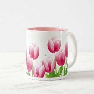 Spring Tulips Easter Gift Two-Tone Coffee Mug
