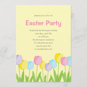 Spring Tulips Easter Party Invitation
