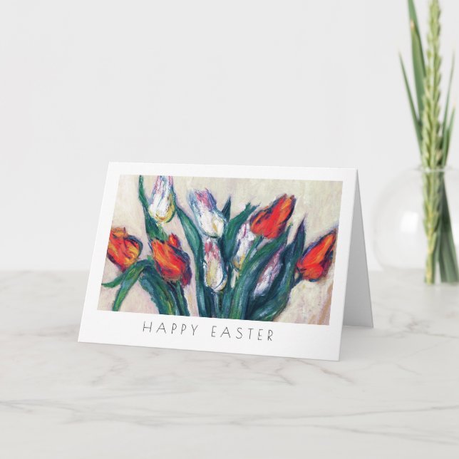 Spring Tulips. Fine Art Custom Easter Holiday Card (Front)