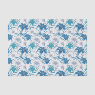 Spring Tulips Floral Lilac Blue Tissue Paper