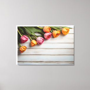 Spring tulips for Valentines day Canvas Print