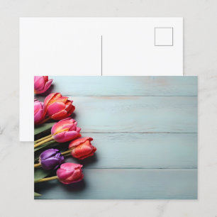 Spring tulips for Valentines day Postcard