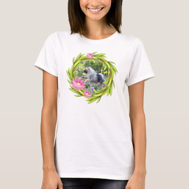 Spring Tulips Keeshond Tshirt 2 (Front)