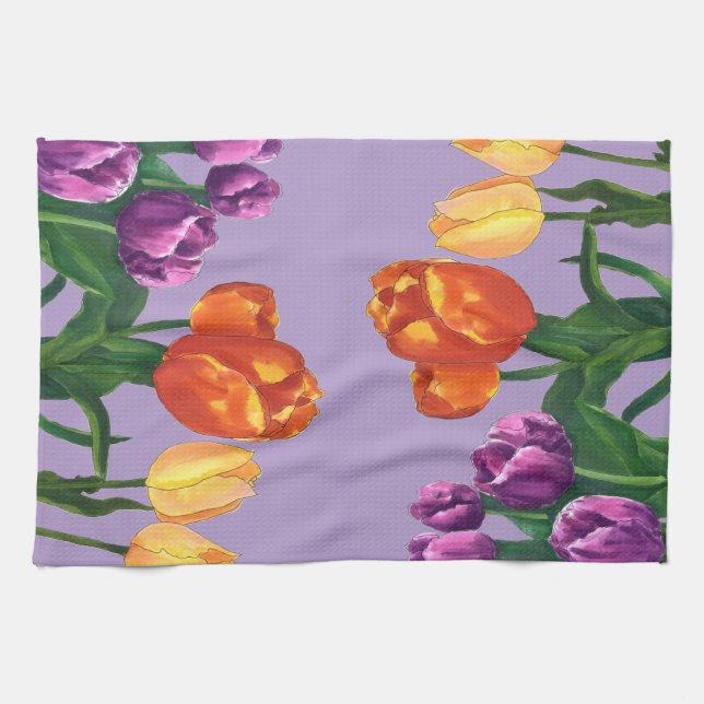 Spring Tulips Kitchen Towels (Horizontal)