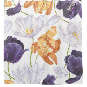 Spring tulips, large floral background.