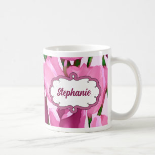 Spring Tulips Mother's Day Gift Monogram Mugs