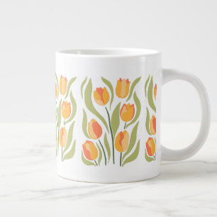 Spring Tulips Pattern Large Coffee Mug